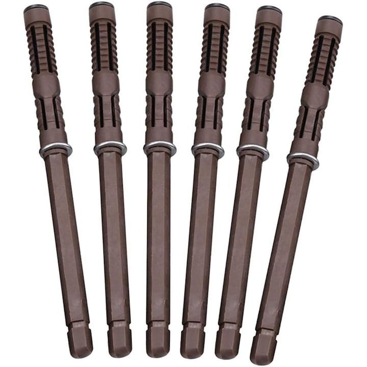 Set 6 Suporturi Ascunse Pentru Rafturi, 195x12mm, Capacitate 20kg, Material Metalic Si Plastic