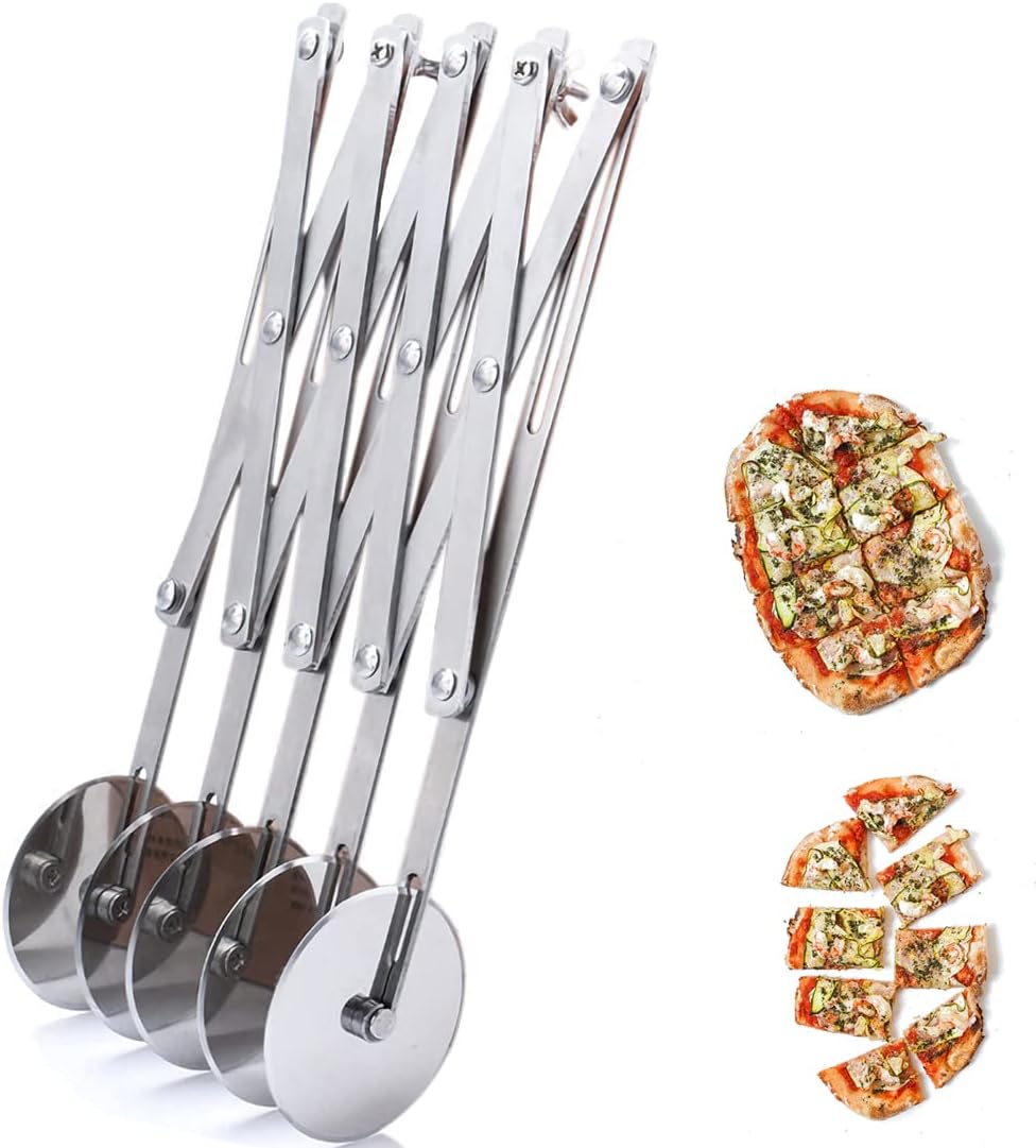 Rhafayre Diviseur De Pâte En Acier Inoxydable, Coupe-pizza Ajustable, Trancheuse À Avec Poignée Pour Pâtisserie, Pain, 5 Roues