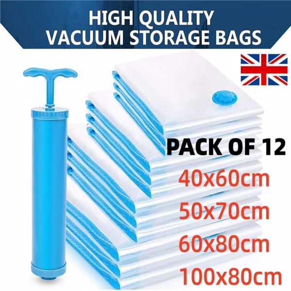 12 Sacs De Rangement Pour Aspirateur Très Résistants, Gain De Place, Grands Sacs De Rangement Pour Aspirateur