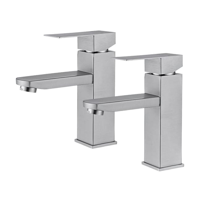 2pcs Robinet Salle De Bain Mitigeur De Lavabo À Deux Voies Pour Salle De Bain Robinet De Lavabo En Acier Inox Robinetterie Lavabo Brossée Classique (sku Produit : 94940576 Sku Offre : Lehuamwj429)