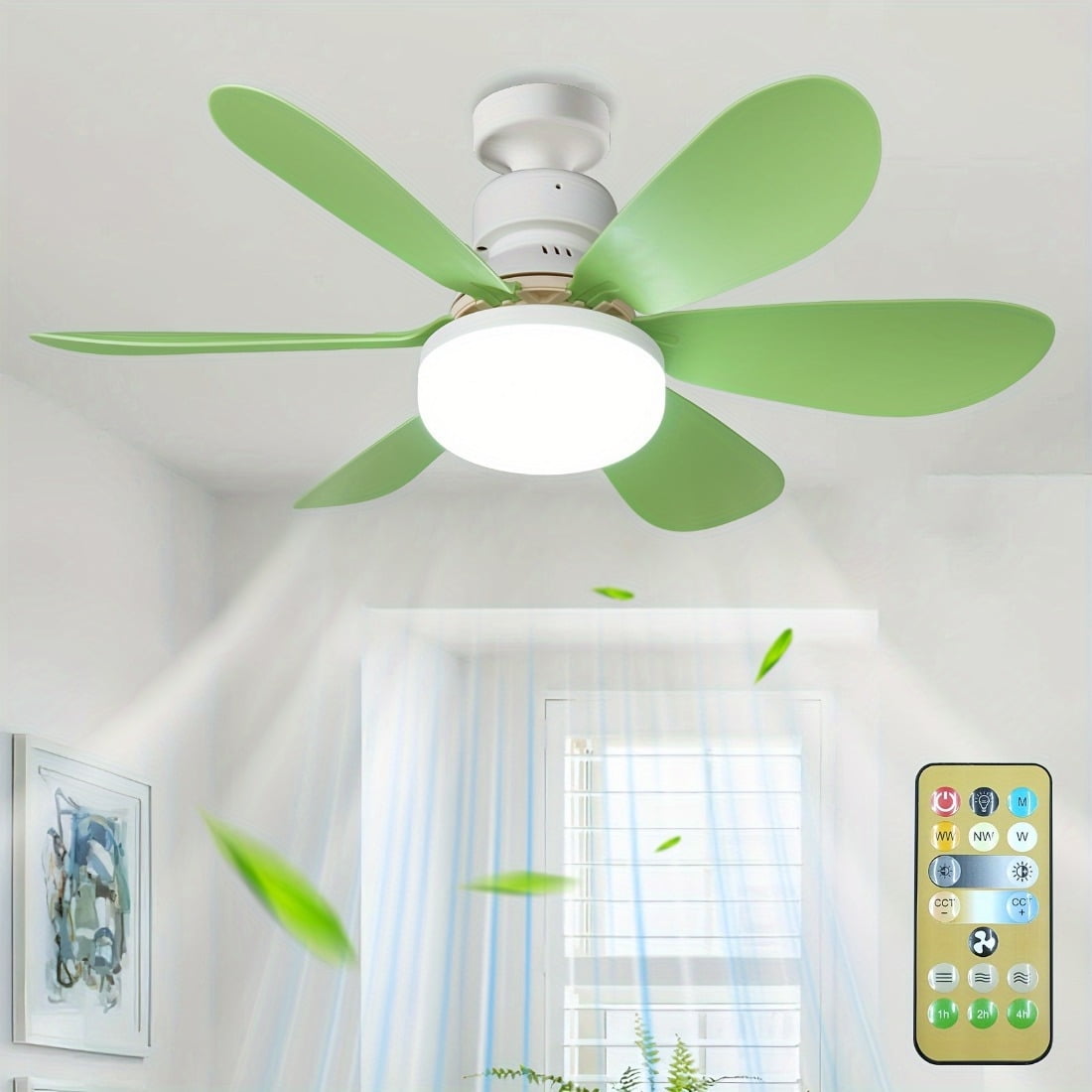 Pack 40w 20.5"new Small E27 Screw-in Fan Light With Light & Remote Stepless Dimming 3-speed Wind Speed Adjustment Suitable For Bedrooms Living Rooms Study Rooms Kitchens Toilets - No Wiring Needed