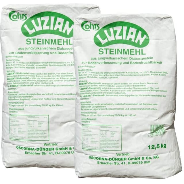 Oscorna - Luzian Steinmehl 25 kg Basalt Bodenaktivator Bodenverbesserer Bodenhilfsstoff
