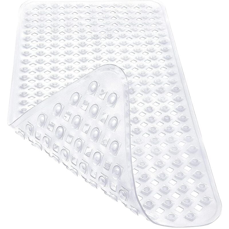 Hautempfindliche Rutschfeste Badematte 88x39cm, Bpa-freie Rutschfeste Badematte Schimmelresistente Und Maschinenwaschbare Duschmatte (klar)