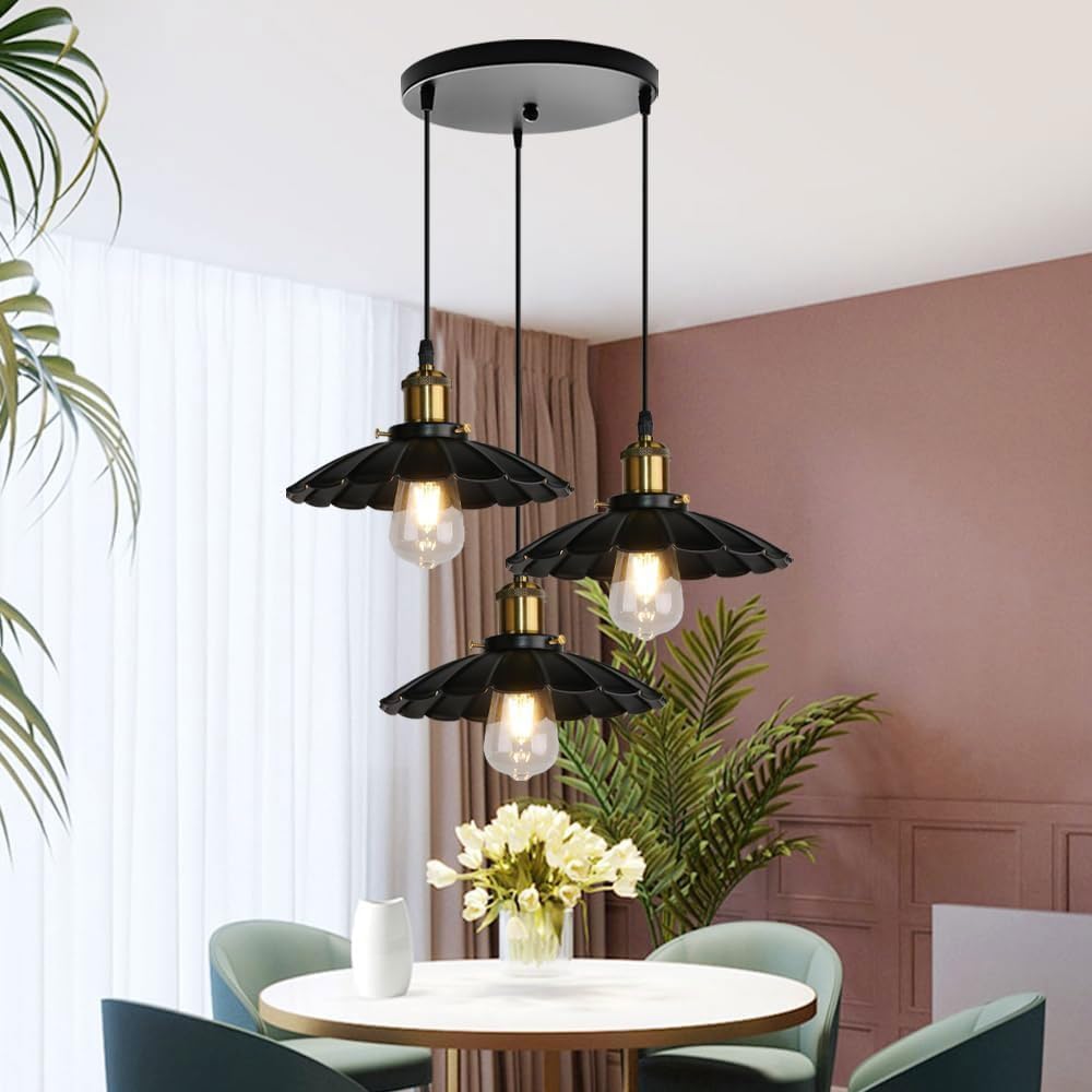Lampe Suspendue Moderne ，créative Décorations En Métal E27 Lampe De Plafond Abat-jour Fleur， Pour Cuisine Salon Couloir Café