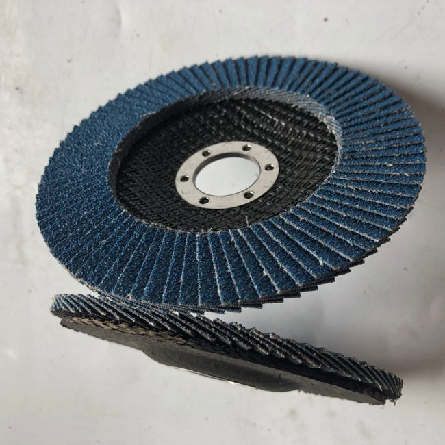 Lot De 2 Meules À Lamelles, Diamètre Extérieur : 125 Mm, Diamètre Intérieur : 22 Mm, Grain De Sable Bleu 80, Adaptées Aux Meuleuses D'Angle, Meuleuse