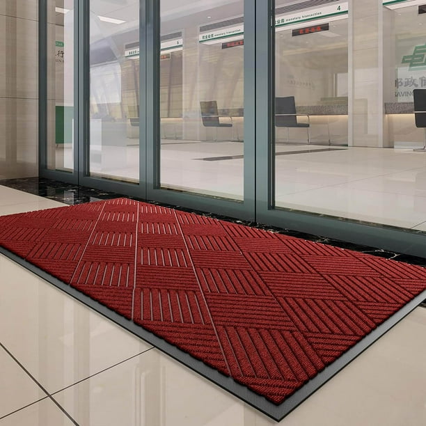 Front Door Mat For Exterior Entrance, Heavy Duty Natural Rubber Mat, Indoor And Outdoor Door Mat 4575m