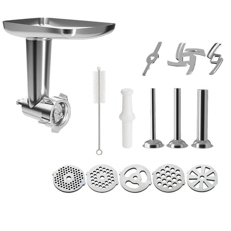 Acier Inoxydable Hachoir À Viande Pour Kitchenaid Robot Pâtissier, Y Compris Le Remplisseur De Saucisses, Parfait Accessoire De Hachage De Viande Pour Les Batteurs Pour Kitchenaid