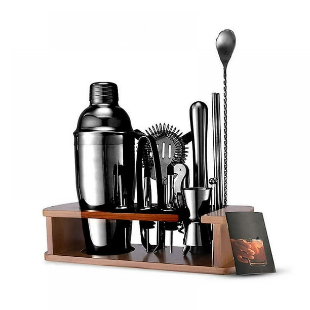 Set Bartender Kit Cock With Support 16 Pieces Drink Mixer Game