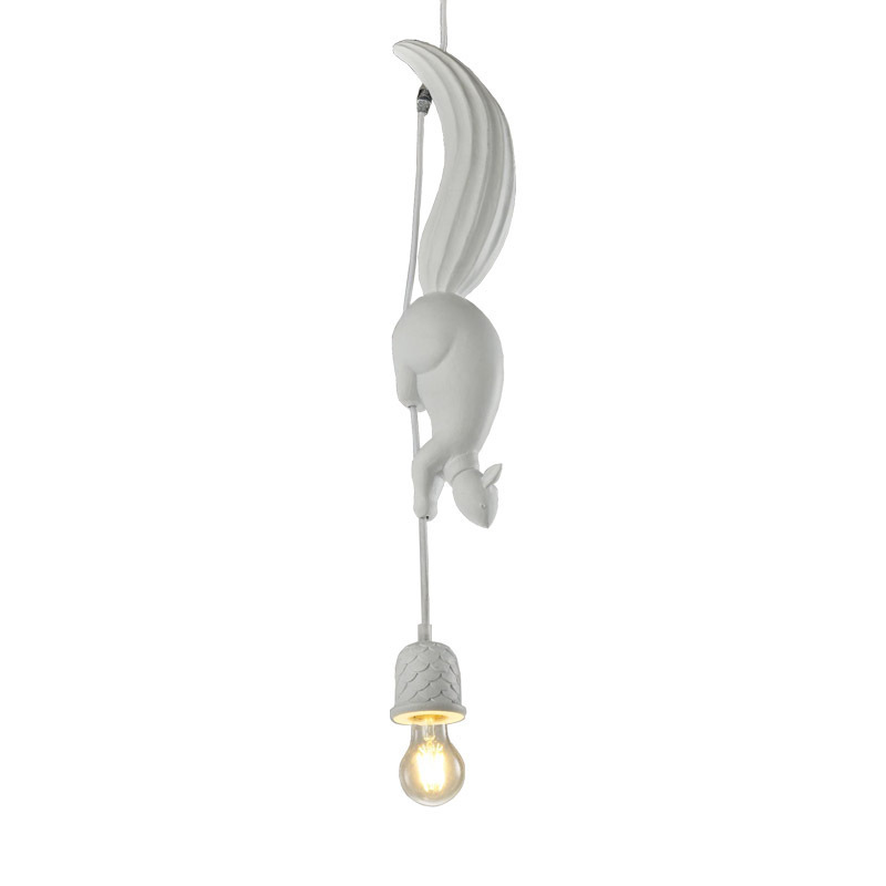 Nordic Écureuil Résine Pendentif Led Moderne Lampe Suspendue Lumière Pour Chambre Enfants Chambre Décor De Chambre D'Enfants