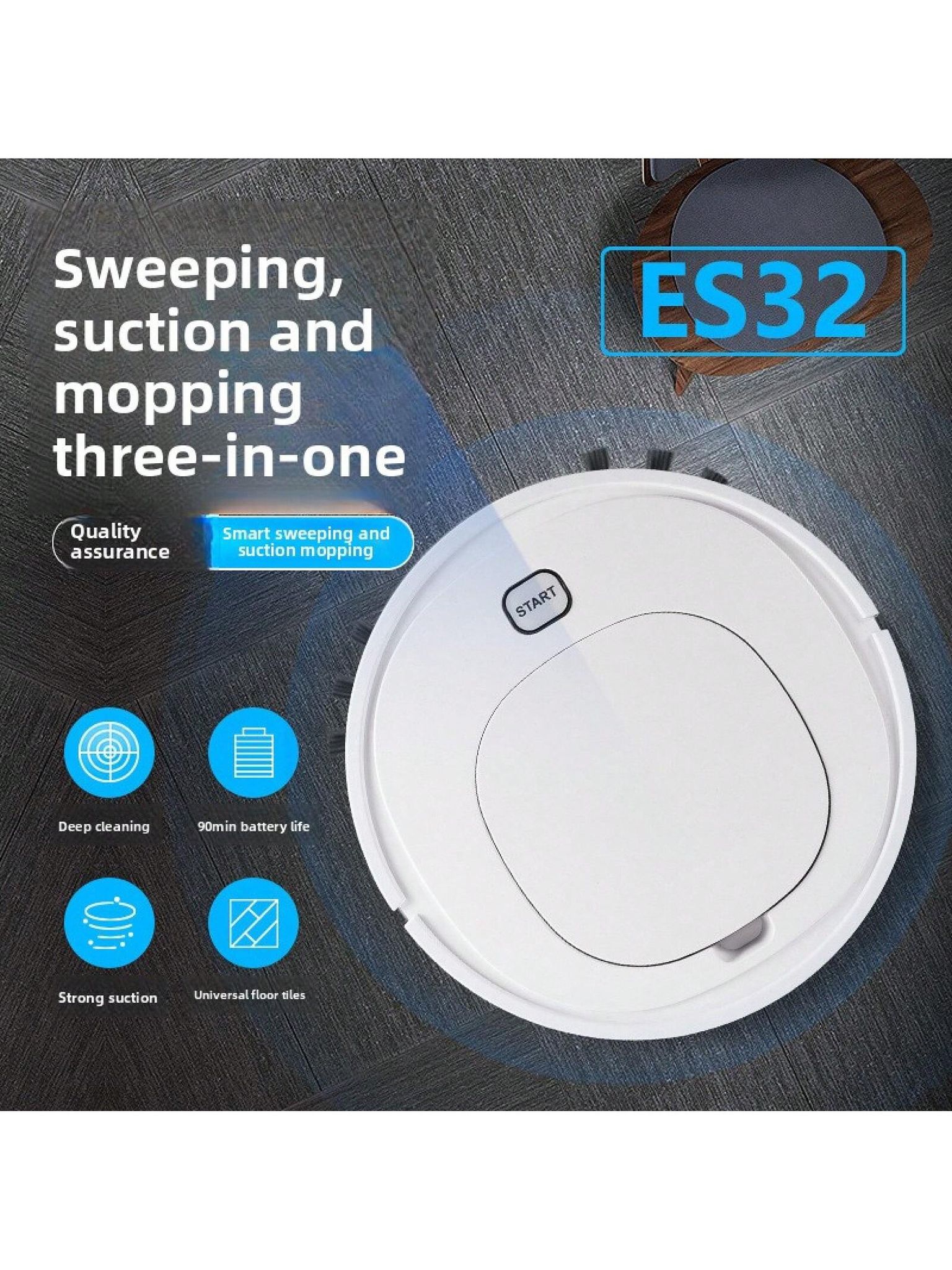 Smart Robot Vacuum Cleaner Sweeping And Mopping Combo For Home Lazy Cleaning
