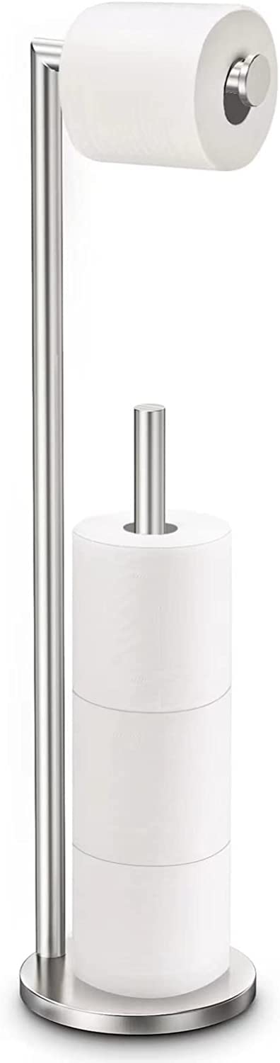 Support De Papier Toilette, Porte-papier Toilette Sur Pied En Acier Inoxydable 304,porte-rouleau Autoportant Pour Rangement Distributeur 5 Rouleaux