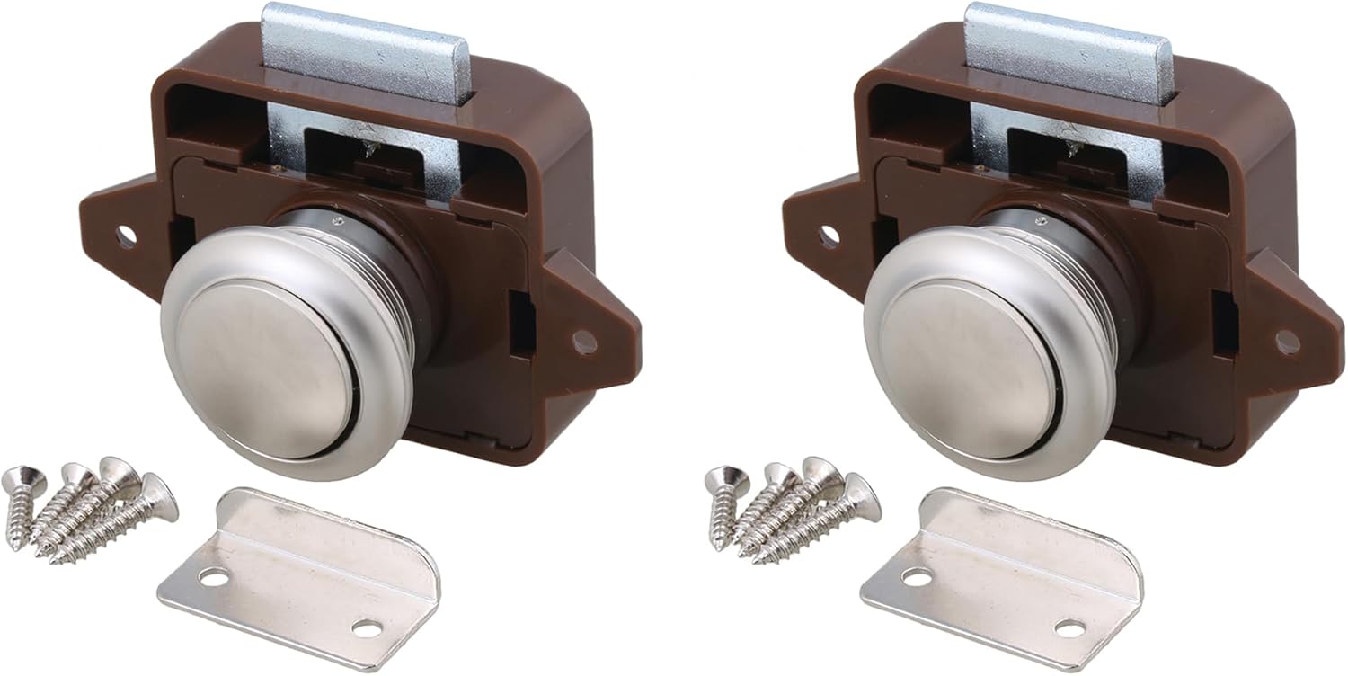 Bouton-poussoir De Verrouillage Sans Clé Bqlzr Pour Armoire De Camping-car, Caravane, Bateau, Lot De 2