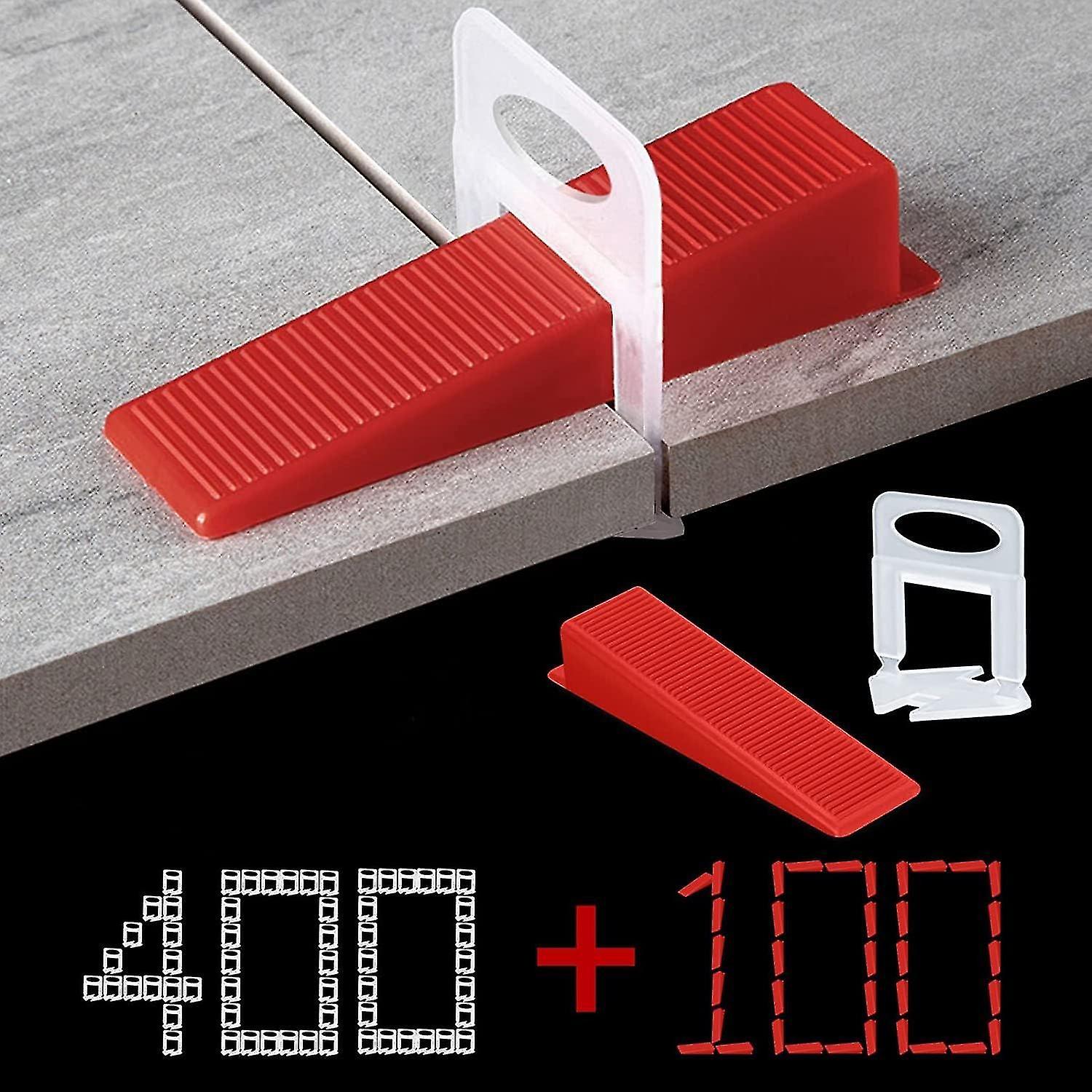 Système De Nivellement De Carrelage Avec 100 Cales Réutilisables, 400 Languettes De Traction, Pour Carreaux De 3 À 12 Mm D'Épaisseur, Largeur De Joint De 3 Mm
