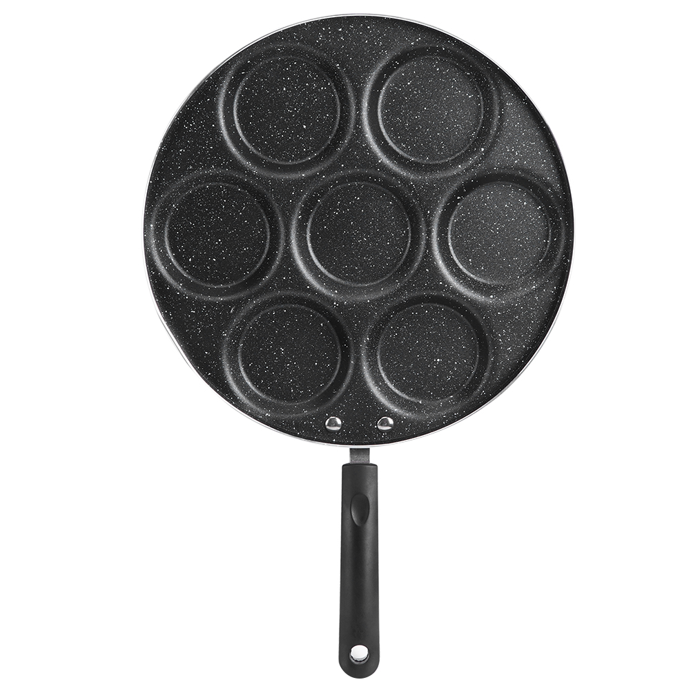 Poêle À Frire 7 Trous Antiadhésive, Moule À Œufs Au Plat, Moule À Hamburger, Ustensiles De Cuisine Ménagers