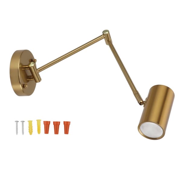 Swing Arm Wall Lamp Iron Adjustable Angle Led 3000k Warm Light Modern Wall Reading Lamp With E27 Bulb For Bedroom Living Room Hallway 85 To 265v