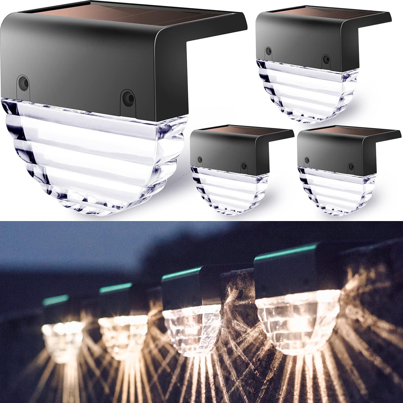 Ensemble De 4 Lampes Solaires Pour Terrasse, Éclairage Extérieur Pour La Décoration De Jardin