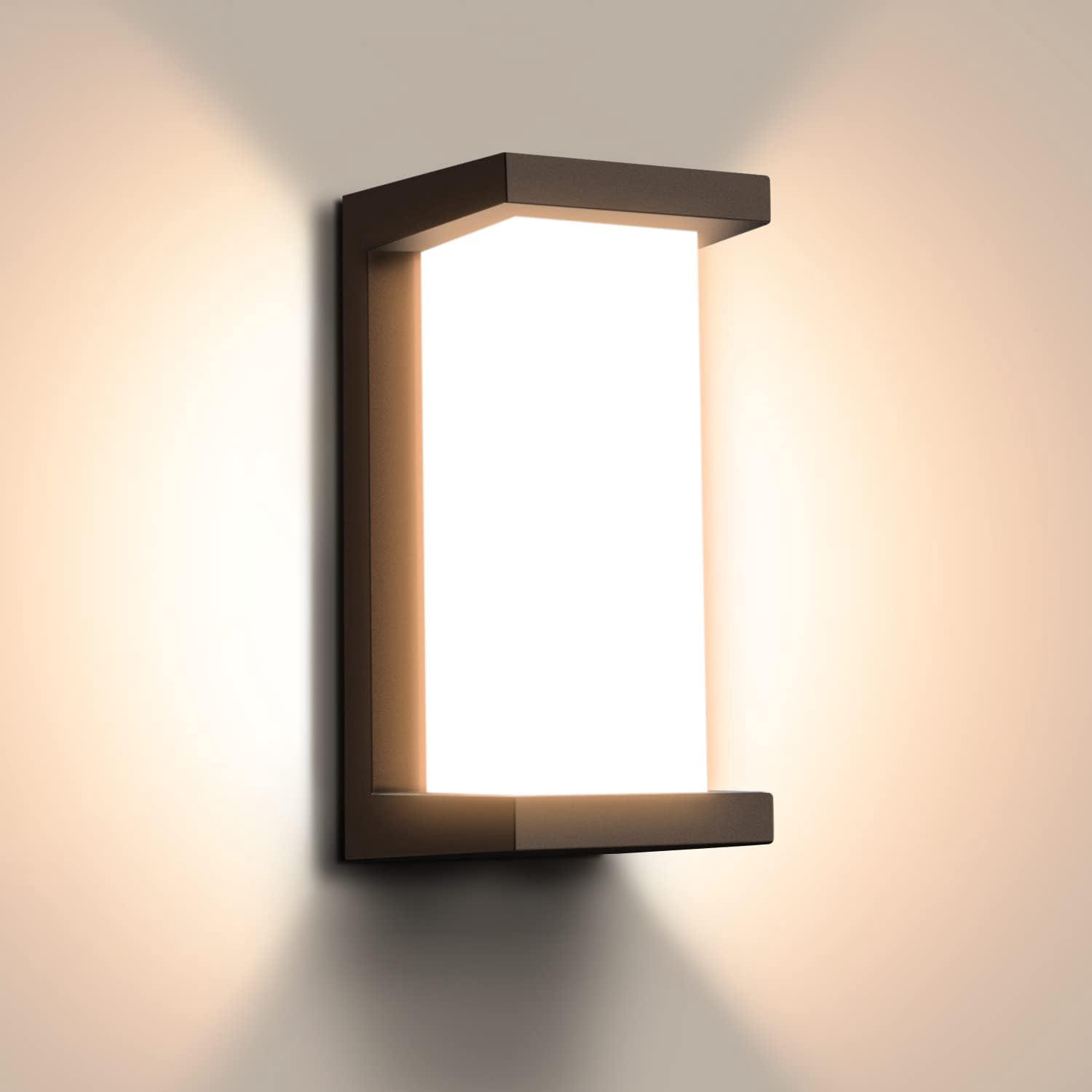 Applique Murale Led Extérieure/intérieure 12w, Blanc Chaud 3000k, Étanche Ip65, 1050 Lm, Pour Salon/chambre