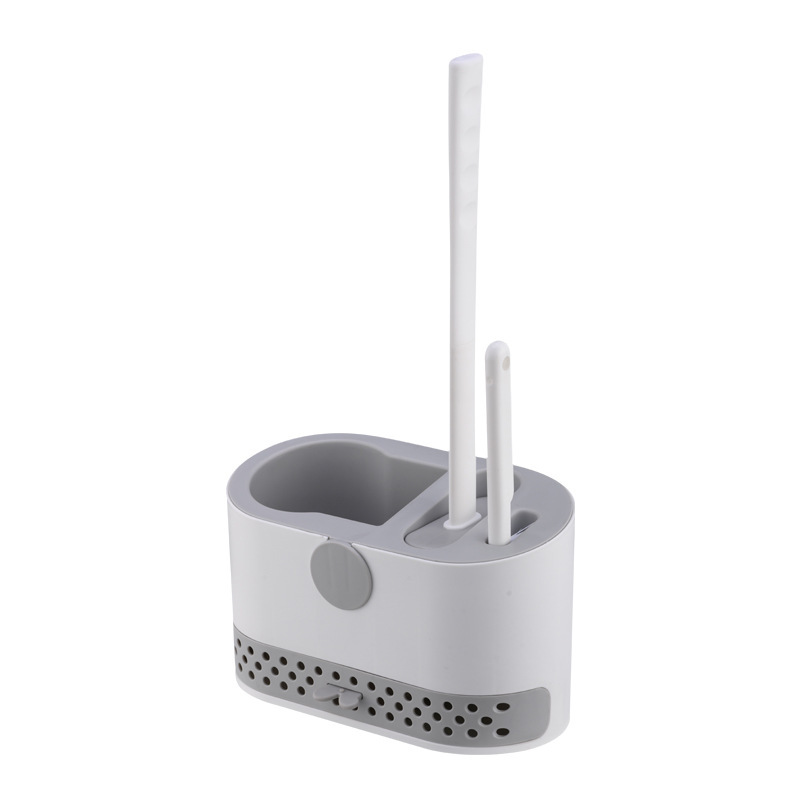 Brosse De Toilette Sans Recoins Difficiles D'Accès, Brosse De Toilette À Poils Doux, Double Usage, Pour Une Utilisation Contre Les Murs Et Contre Les Parois.