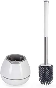 Brosse De Toilette À Long Manche, Brosse De Nettoyage De Toilette En Plastique Sans Recoins Difficiles D'Accès