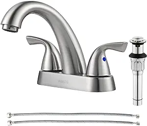 Robinet De Lavabo En Céramique À Double Poignée Et Double Trou Pour Eau Chaude Et Froide