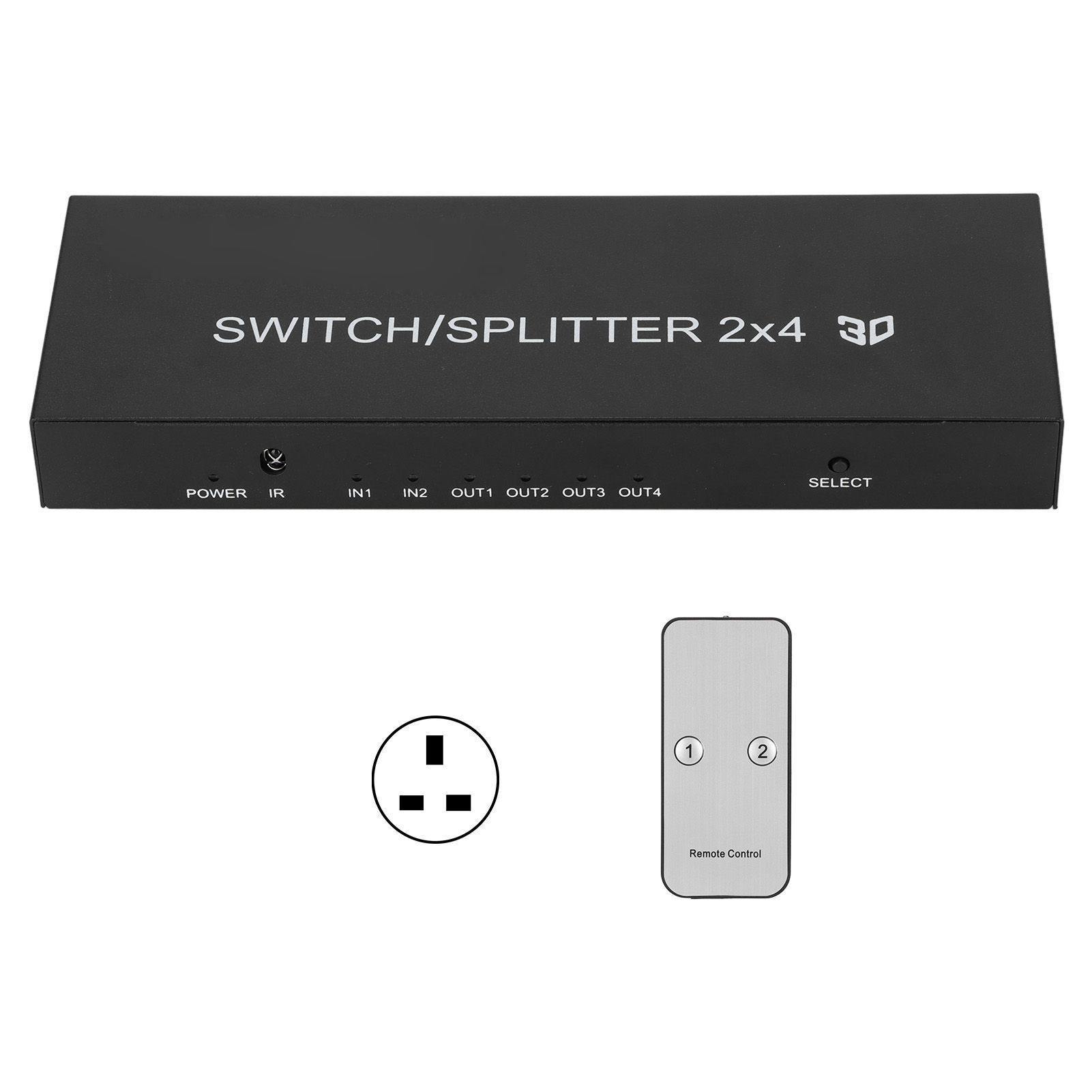 Commutateur Hdmi 2.0 4k 4 Sorties 2 Entrées Pour Ps4 Avec Prise Uk