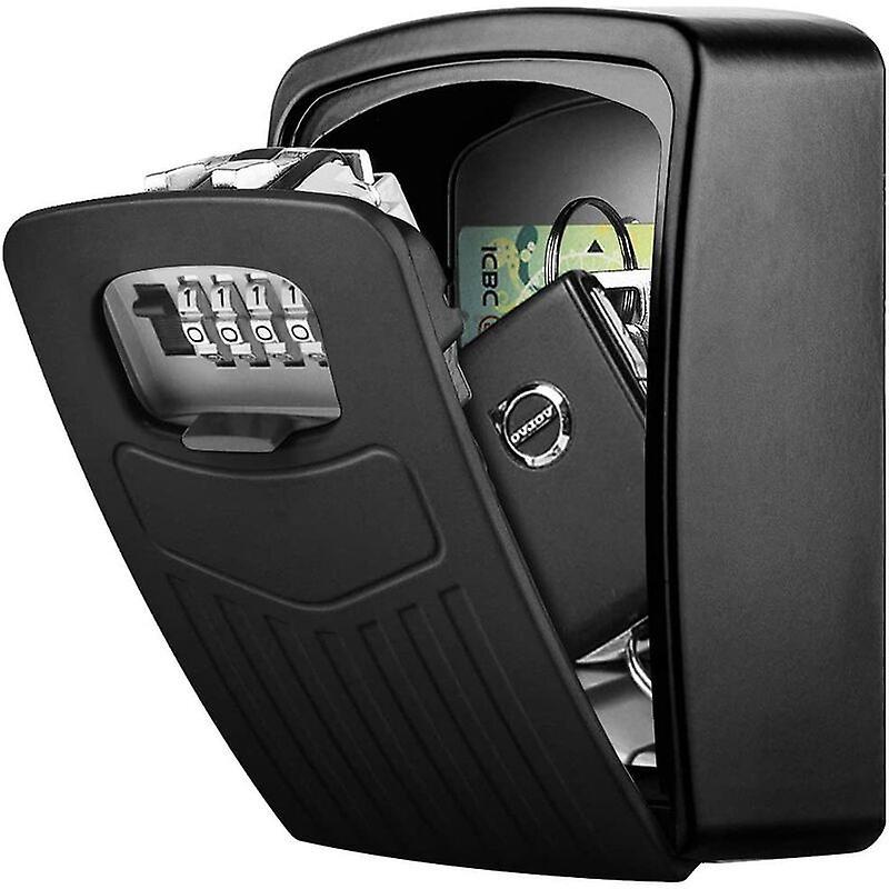 Secure Key Box - Wall Mounted Key Safe With 4-digit Numeric Code - Large Capacity For Home, Office, Garage, School