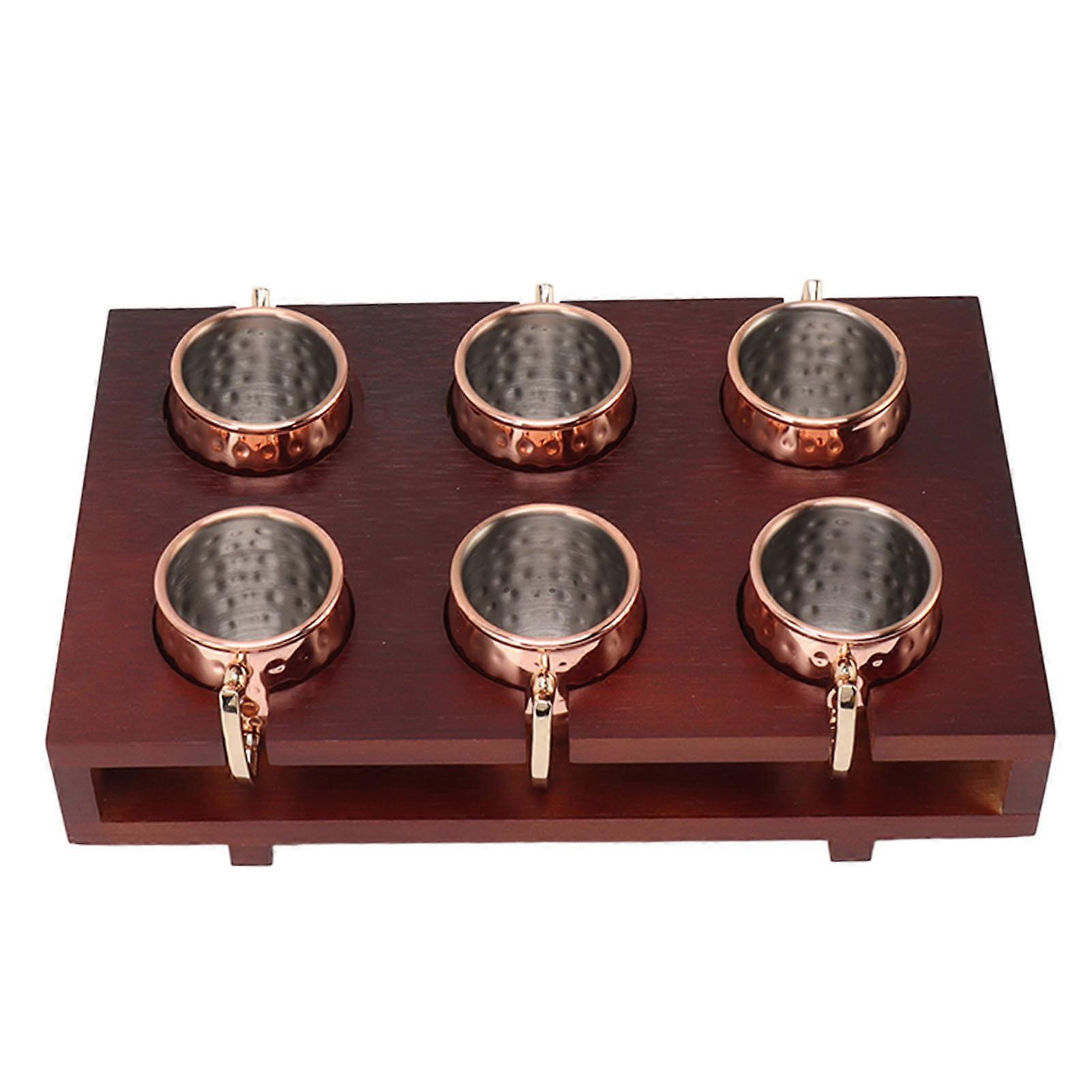 Ensemble De 6 Tasses Moscow Mule De 6 Cl Avec Support - Tasses À Cocktail Martelées Élégantes Pour Bars Et Restaurants