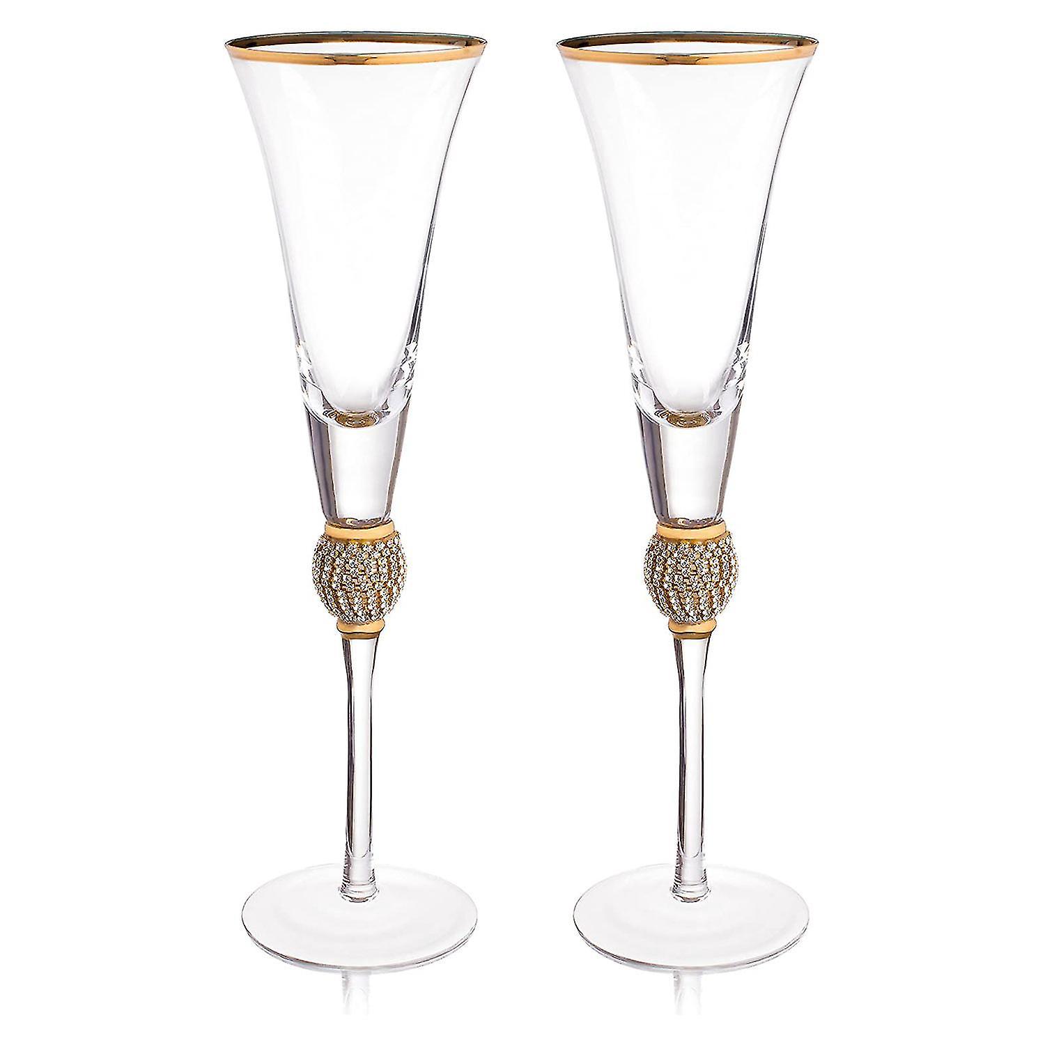 Elegant Set Of 2 Champagne Glasses