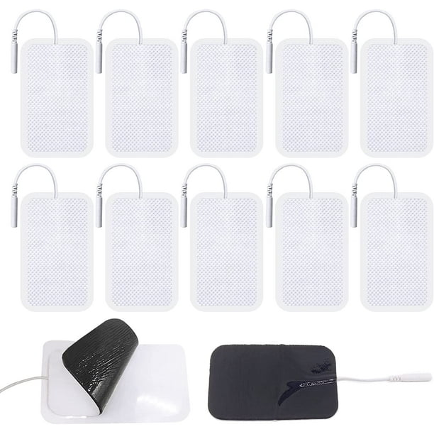 Lot De 10 Grandes Électrodes Pour Appareil Tens, Kit D'Électrodes Tens, Patch D'Électrodes Tens, Électrode De Rechange Pour Appareil Tens, Kit D'Électrodes De Remplacement, 50 X 100 Mm (10 Pièces Blan