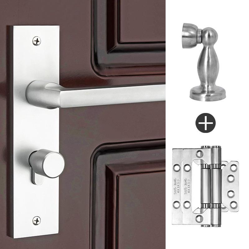 Serrure En Aluminium Spatial, Serrure De Porte Intérieure, Serrure De Poignée De Salle De Bain, Serrure De Panneau Silencieuse Au Design Simple Et Élégant