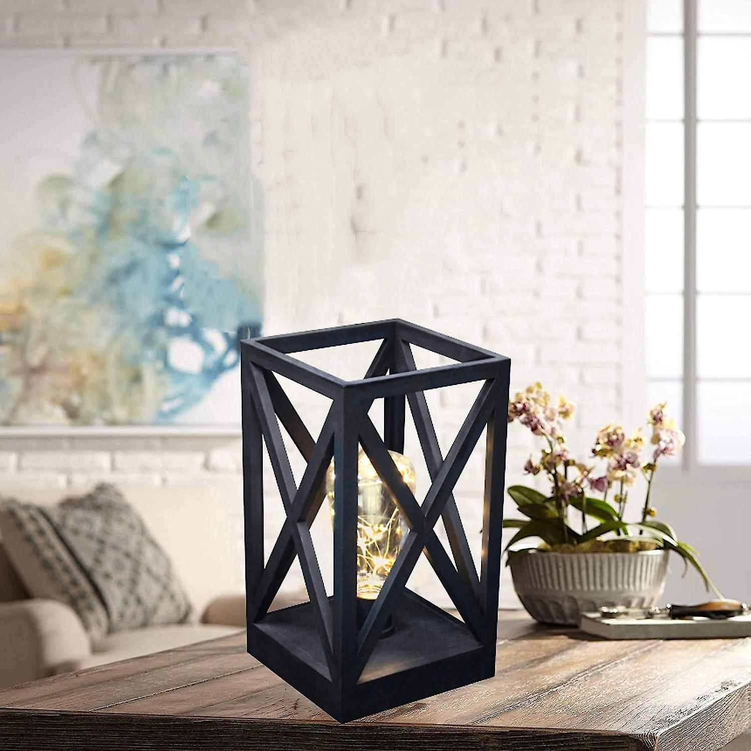 Lampe De Table Lanterne Vintage À Led Alimentée Par Piles Avec Minuterie - Style Rustique Champêtre Pour Salon, Chambre, Patio, Terrasse, Jardin