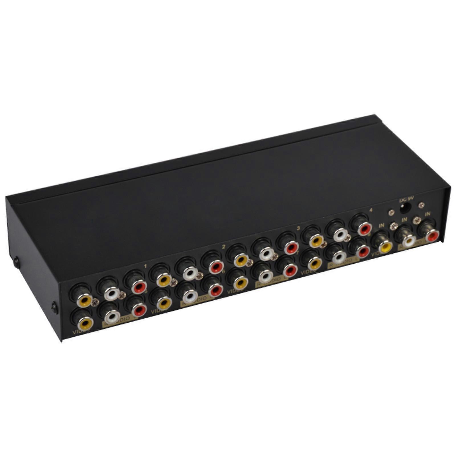 Répartiteur Vidéo Composite 1 Entrée 8 Sorties, Splitter Rca 8 Voies Pour Hdtv Et Home Cinéma