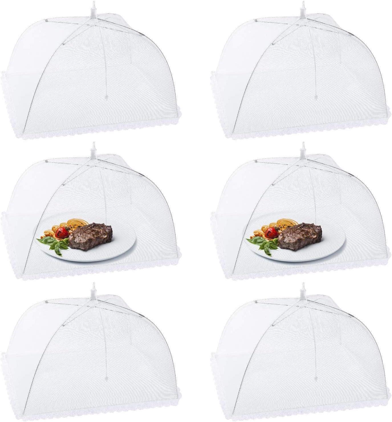 Lot De 6 Moustiquaires Pliables En Forme De Cloche Pour Aliments, Protection Anti-insectes Et Anti-moustiques.
