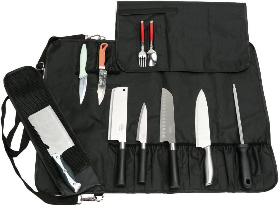 Sacoche Robuste À Compartiments Unitaires Pour Couteaux De Chef, Sac De Rangement Portable Pour Couteaux De Cuisine, Sac Fourre-tout Avec Bandoulière