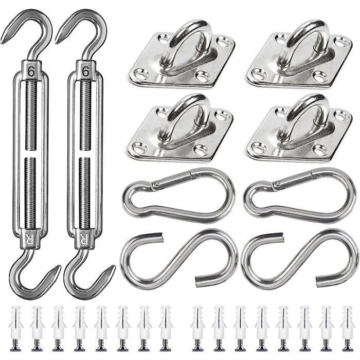Kit De Fixation Pour Auvent M6-1, Voile D'Ombrage Robuste En Acier Inoxydable, Kit De Quincaillerie Pour Jardin, Voile D'Ombrage Triangulaire, Carrée Ou Rectangulaire