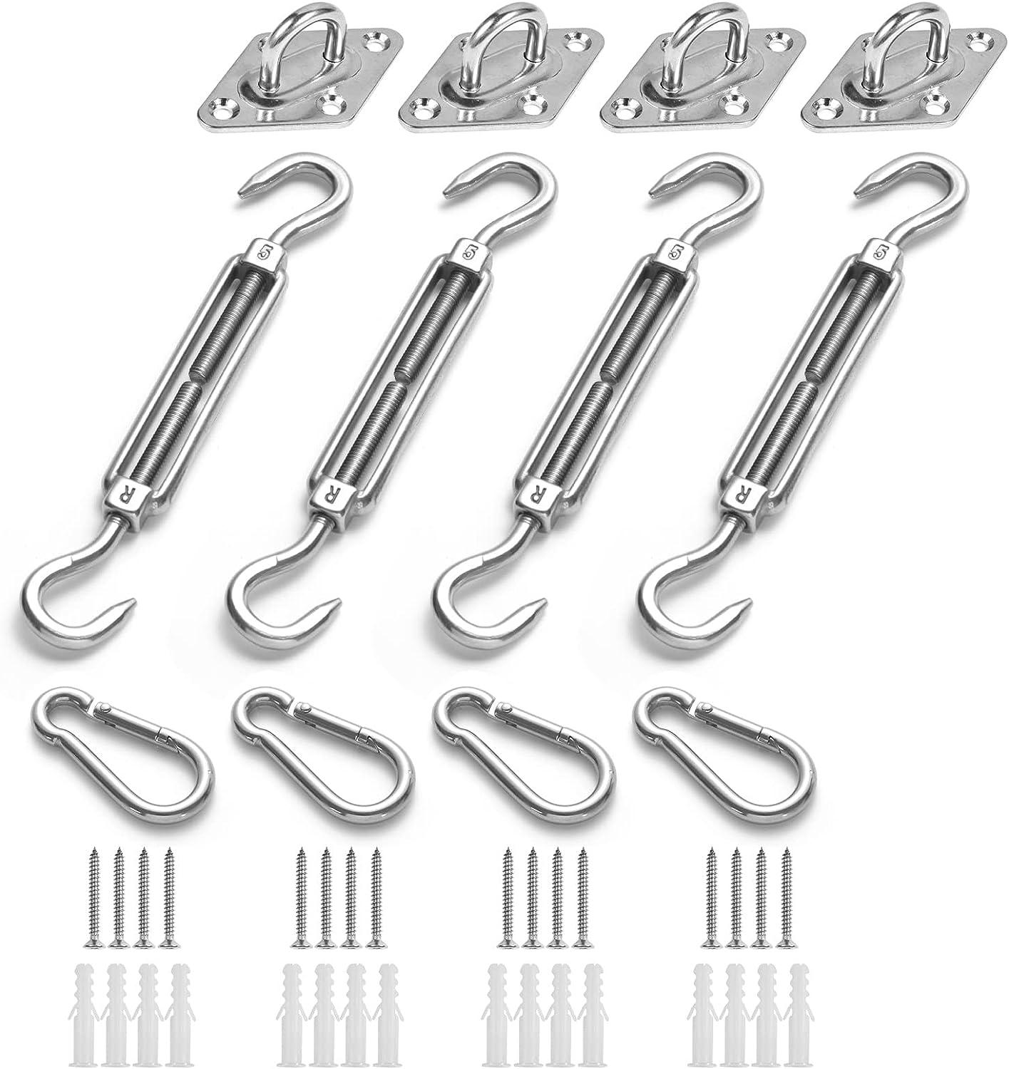 Kit De Fixation M6 Pour Auvent, Voile D'Ombrage Robuste En Acier Inoxydable, Kit De Quincaillerie Pour Jardin, Voile D'Ombrage Triangulaire, Carrée Et Rectangulaire