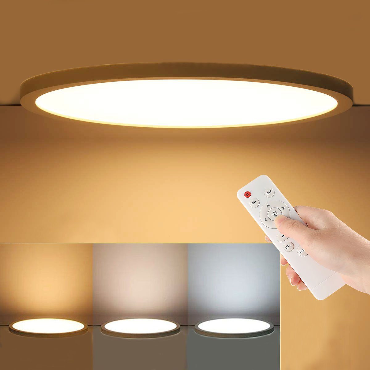 Plafonnier Led Plat 20 W, Lumière Blanche Neutre, Montage En Surface, Idéal Pour Chambre, Salon, Couloir, Cuisine.