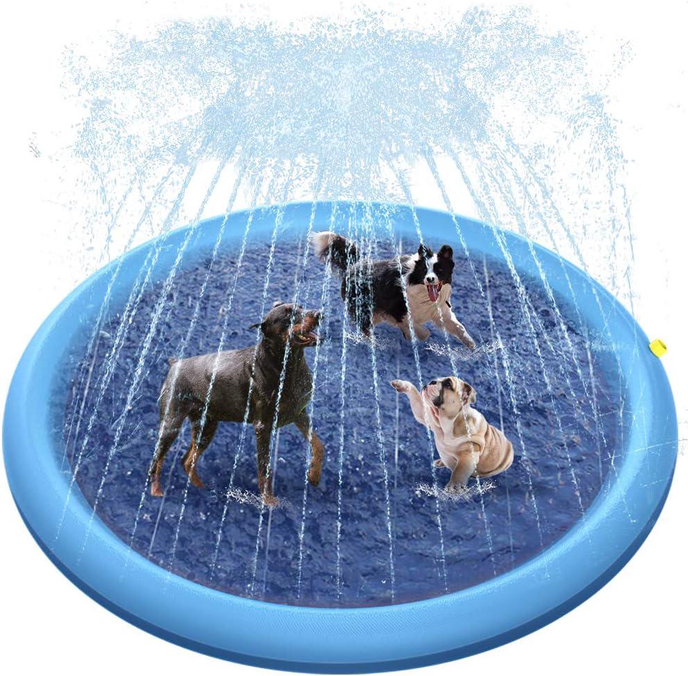 Piscine Pour Chien, 170 Cm, Antidérapante, Avec Système D'Arrosage Intégré, Épaisse Et Résistante, Idéale Pour Les Animaux De Compagnie. Jouet Aquatique D'Extérieur Pour L'Été, Taille Xxl.