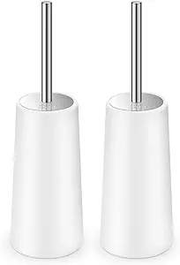 2 Brosses De Toilette Amovibles En Plastique Et Acier Inoxydable