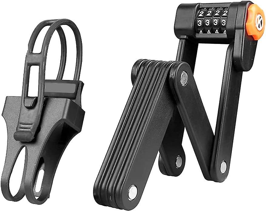 Antivol De Vélo Pliable Et Portable À Code Secret En Acier Allié, 4 Cadrans Numériques