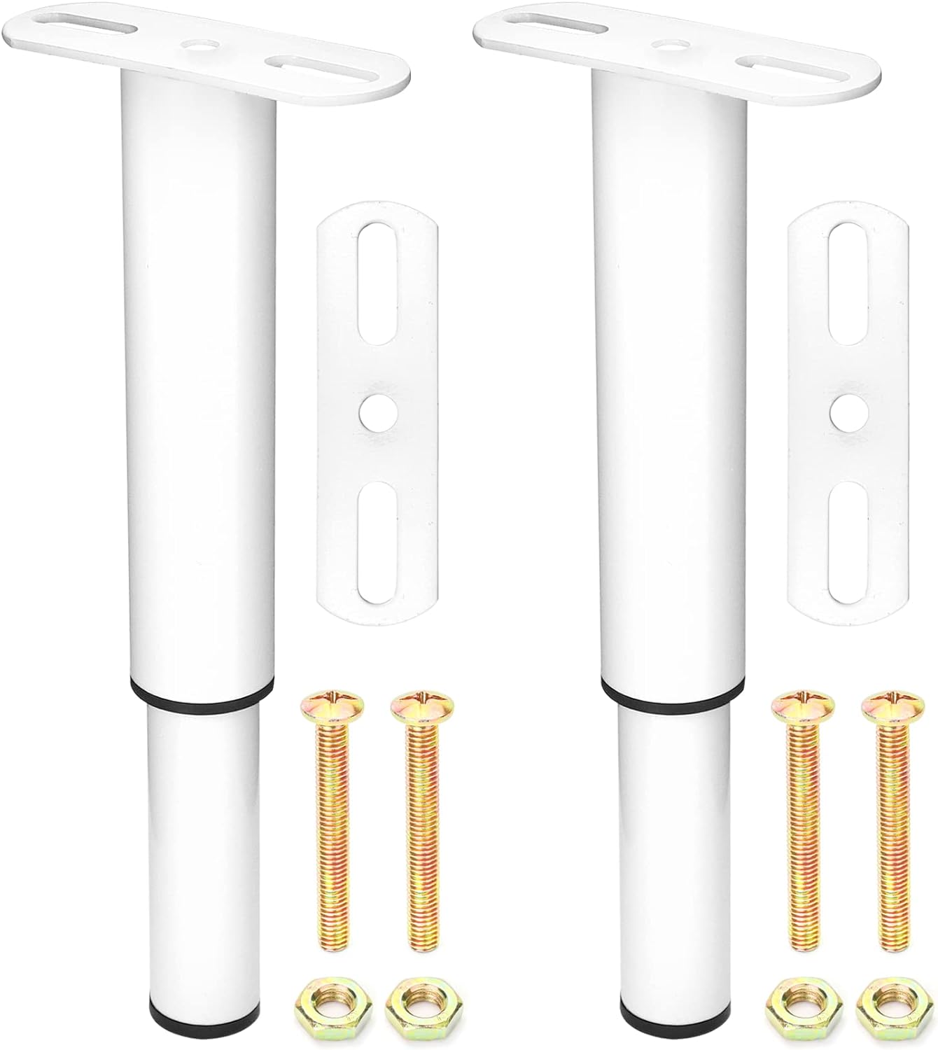 Pcs Legs For Slatted Bed Base, Heavy Duty Adjustable Footboard 18-34cm (white)