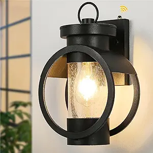 Industrial Exterior Wall Sconces Modern Exterior Wall Sconces Waterproof Exterior Wall Sconces, Matte Black Exterior Wall Sconces With Seed Glass For Home, Porch, Garage