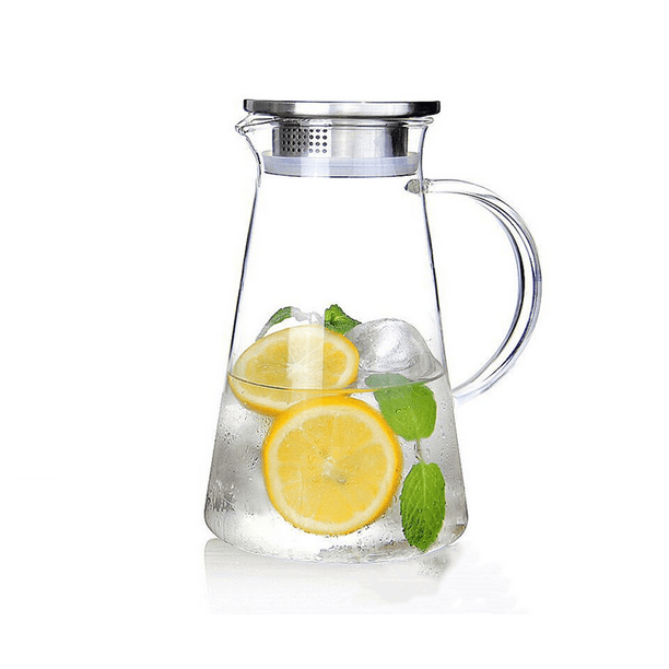 Carafe En Verre Rv De 2 Litres Avec Couvercle, Pour Eau, Glace/vin/lait/jus