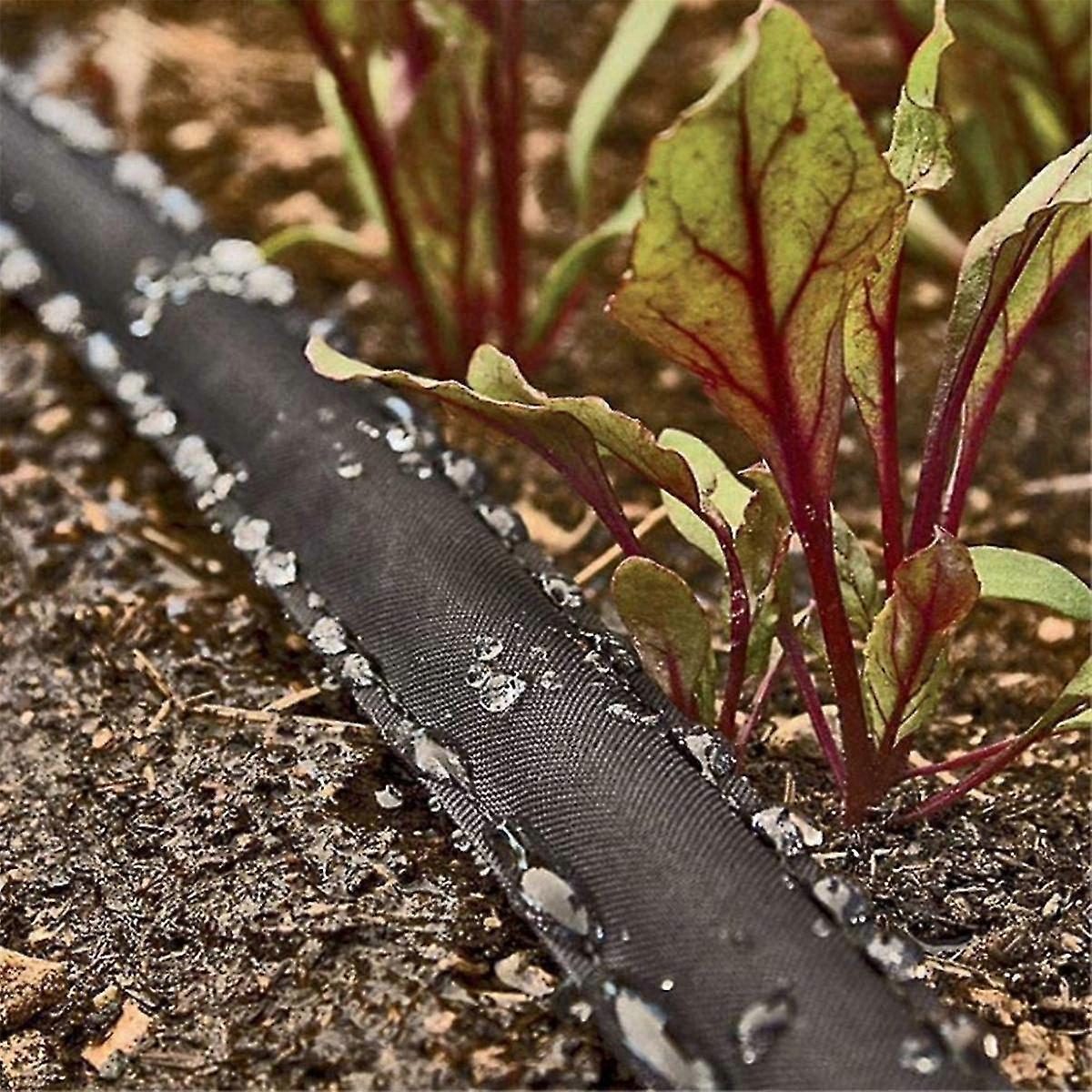 Flat Soaker Hose 50ft, Heavy Duty Double Layer Design, Drip Irrigation Hose Saves 80% Water, Leak P