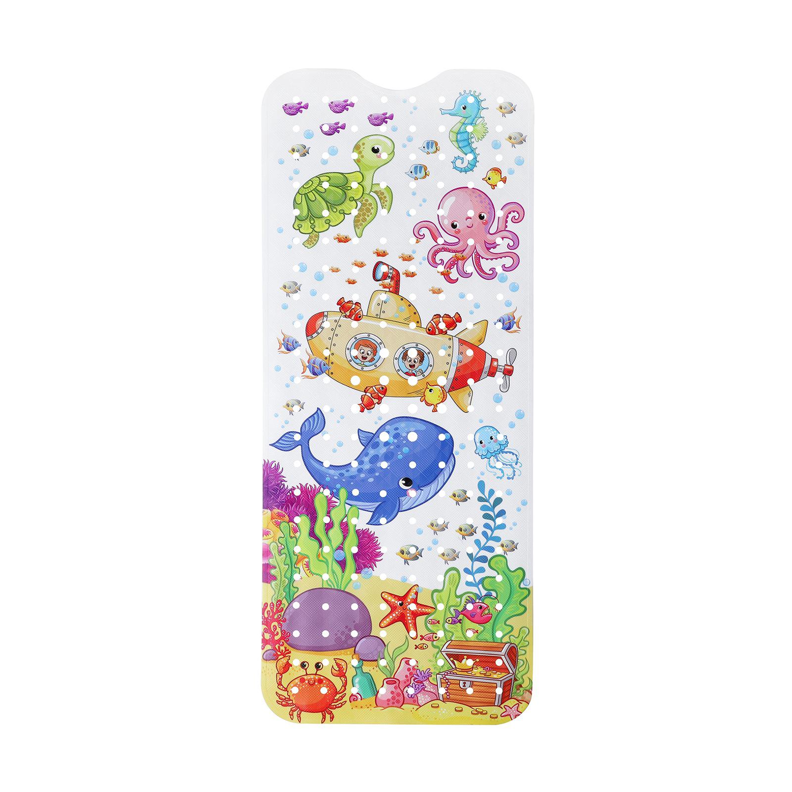 Tapis De Bain Antidérapant 100 X 40 Cm, Tapis De Bain Bébé À Motifs, Avec 200 Ventouses, En Pvc, Idéal Pour Les Enfants Et Les Bébés.