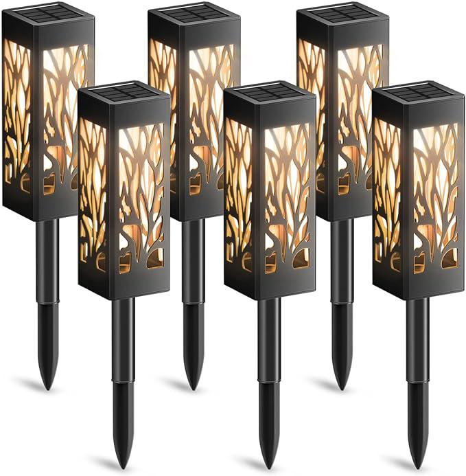 Lampe Solaire D'Extérieur Pour Jardin, Lot De 6 Lampes Solaires D'Extérieur À Lumière Blanche Chaude, Étanche Ip65, Lanterne Solaire Décorative Pour Jardin, Cour Et Pelouse, Allumage/extinction Automa