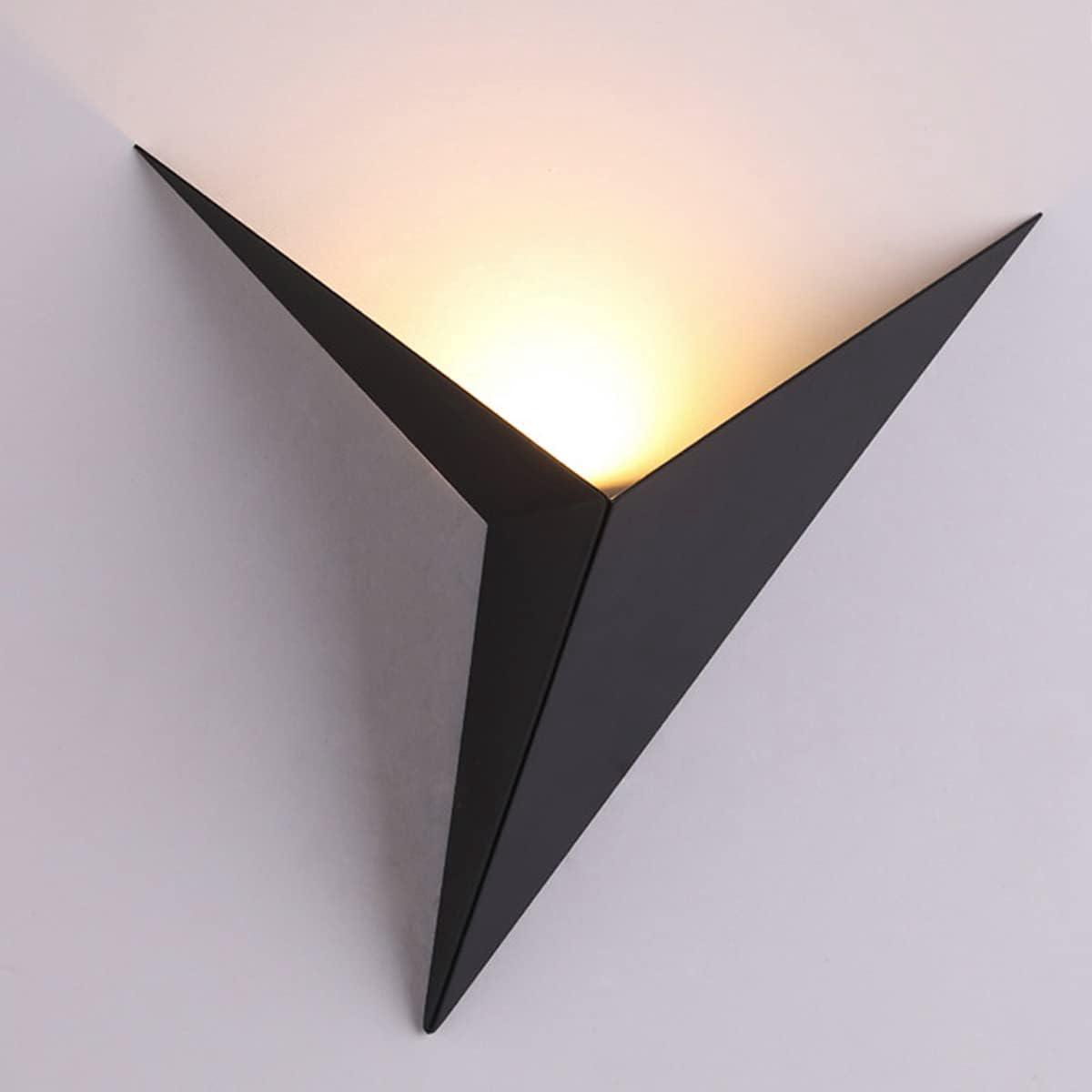 Modern Indoor Led Wall Light Triangle Wall Sconce Modern Corridor Wall Light Living Room Triangular Wall Light Iron Corridor Lamp For Bedroom Stairs (warm Light 3000k Black)
