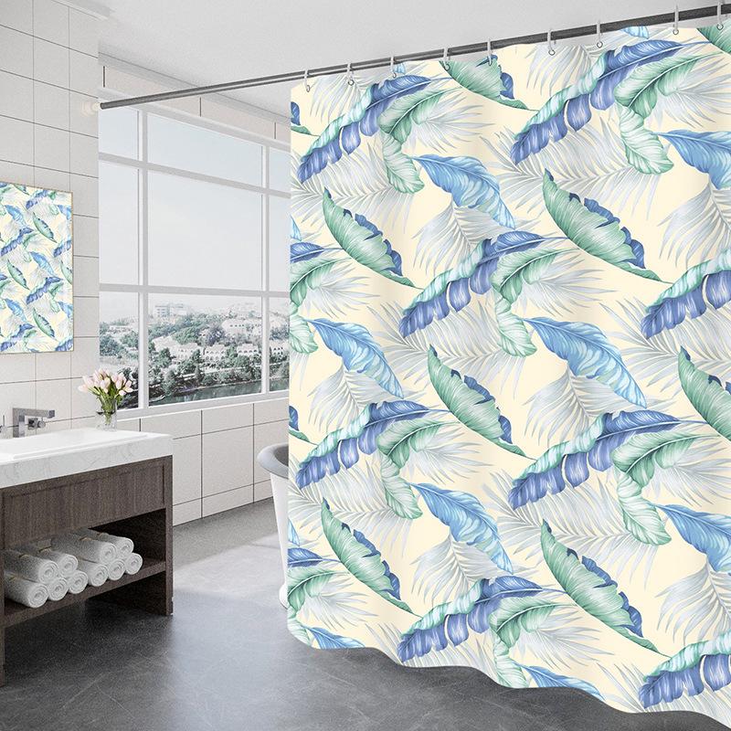 Rideau De Douche 180 X 200 Cm Avec 12 Crochets, Séchage Rapide (en Drap), Tissu Polyester Imperméable Lavable En Machine, Rideaux De Salle De Bain