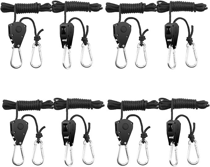 4 Paires (8 Pièces) De Crochets À Cliquet Réglables De 3 Mm (1/8 Pouce) Avec Sangle À Cliquet Robuste Et Réglable. Chaque Paire Supporte Jusqu'à 68 Kg.