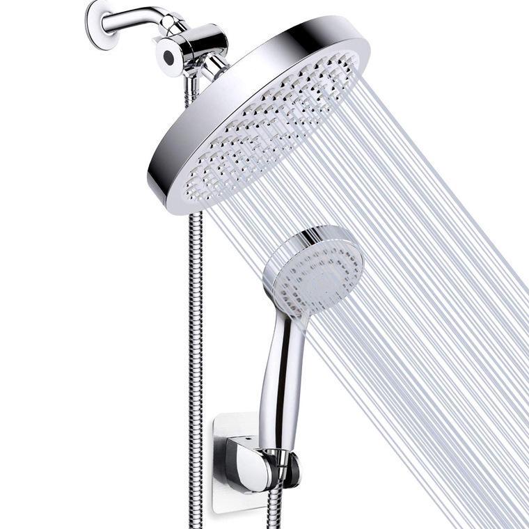 Ensemble Combiné De Douche, Douchette À Main À Trois Fonctions, Support D'Autocollant Sans Couture, Tuyau, Spray De Plafond De Salle De Bain